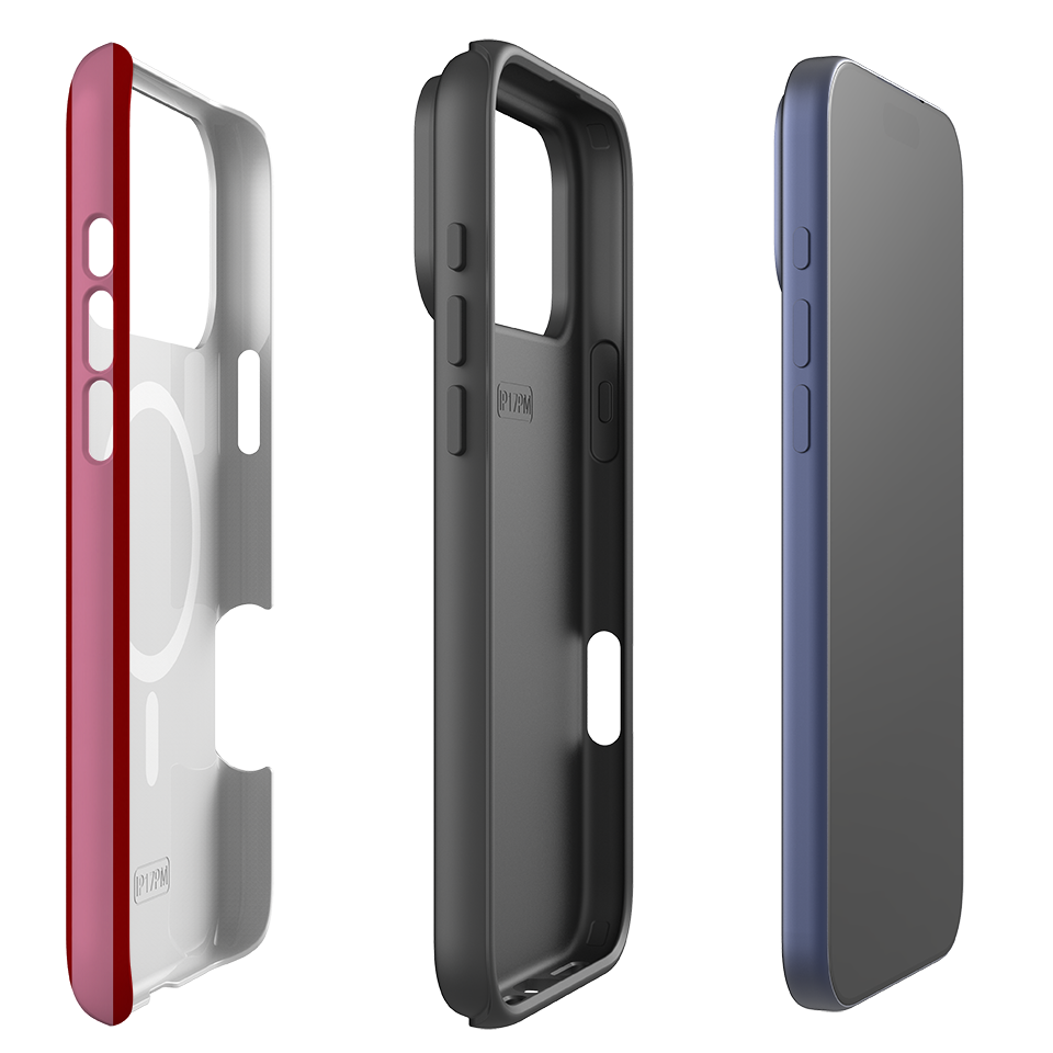 iPhone MagSafe Tough Case - Burgundy & Pink Stripe