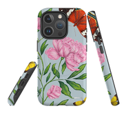iPhone MagSafe Tough Case - Butterflies and Peonies By Catherine Rowe