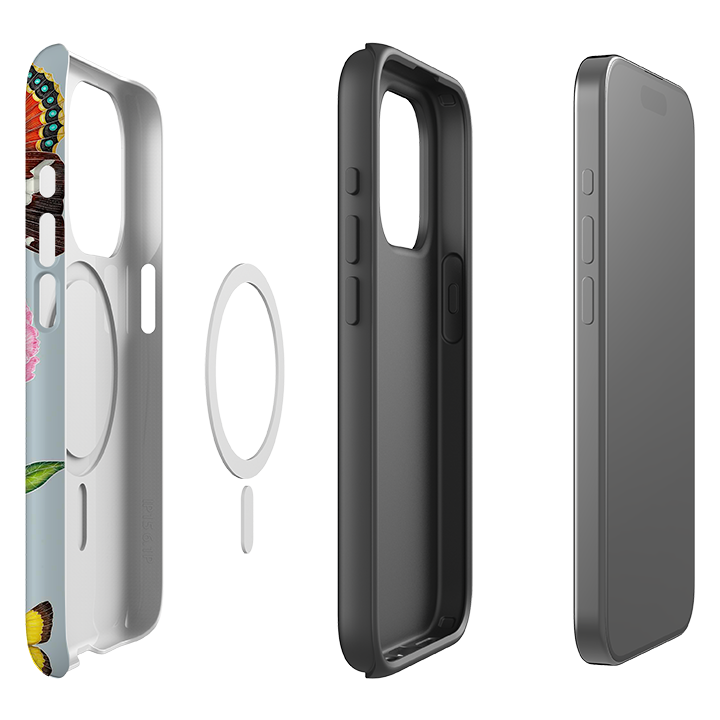 iPhone MagSafe Tough Case - Butterflies and Peonies By Catherine Rowe