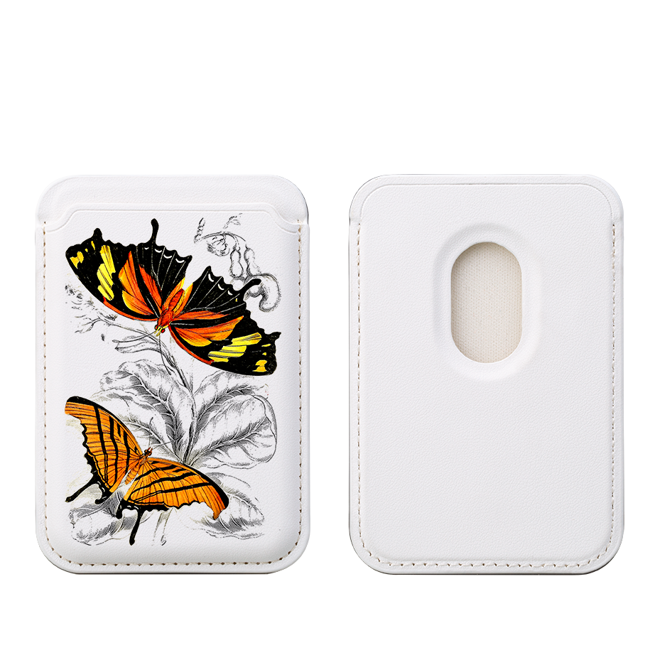 Butterfly Shadows MagSafe Wallet- White