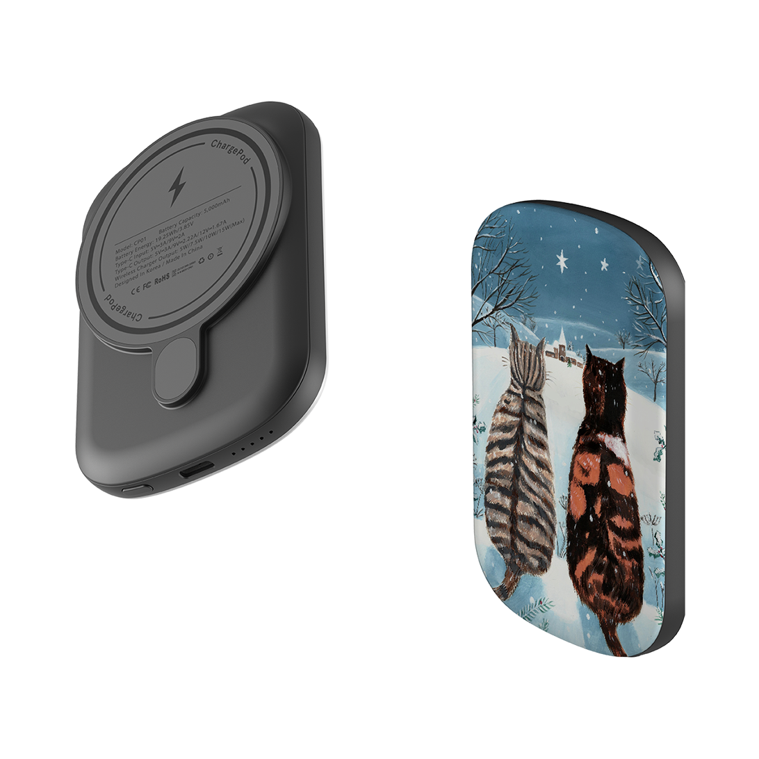 MagSafe Power Bank - Cat Xmas By Mary Stubberfield