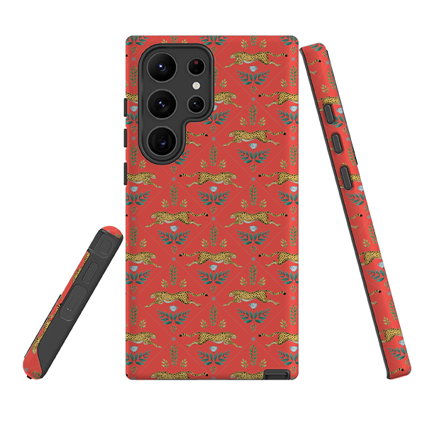 Samsung Tough Case - Cheetah Red By Catherine Rowe
