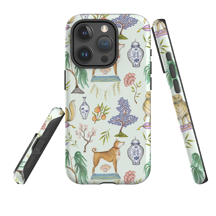 iPhone Tough Case - Chinoiserie Menagerie Green By Catherine Rowe