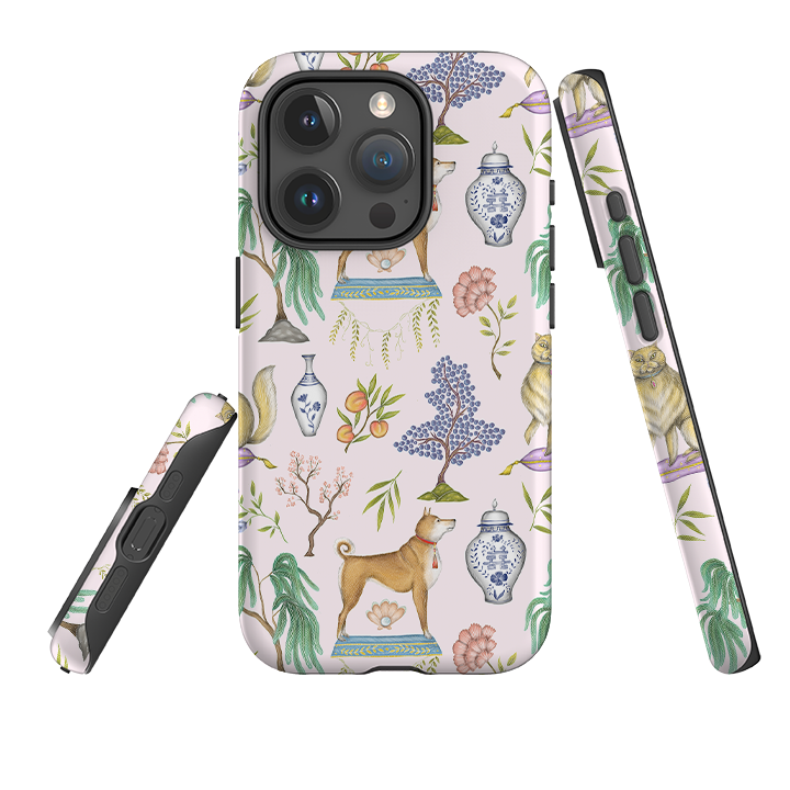 iPhone Tough Case - Chinoiserie Menagerie Pink By Catherine Rowe