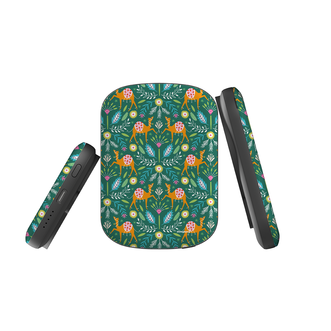 MagSafe Power Bank - Camel Damask By Ali Brookes