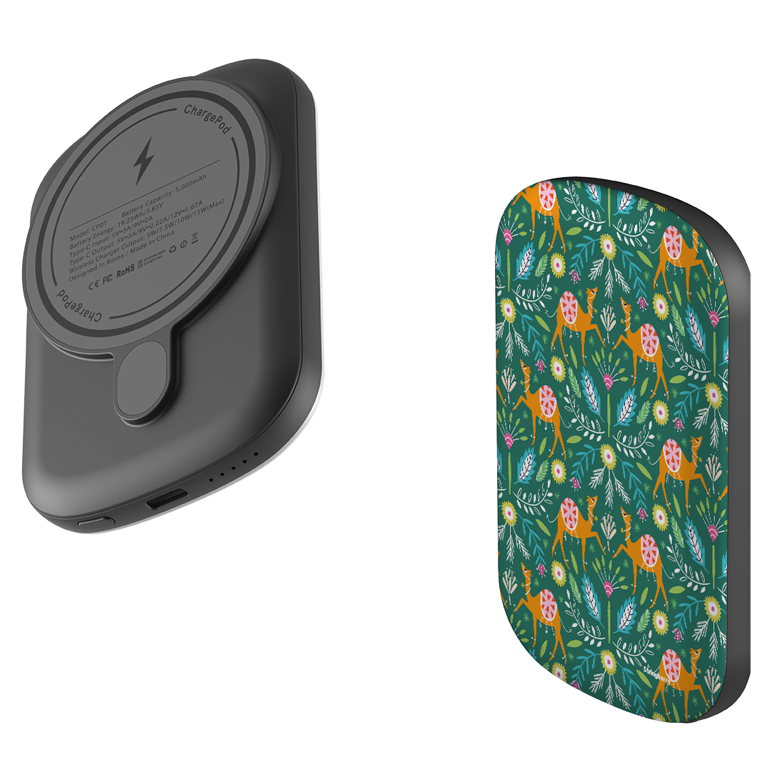 MagSafe Power Bank - Camel Damask By Ali Brookes