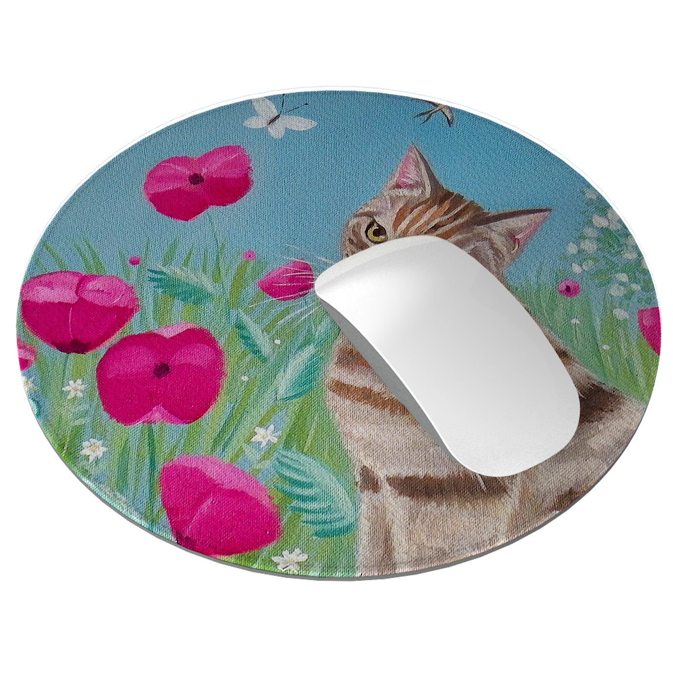 Cat Floral Mouse Mat By Mary Stubberfield