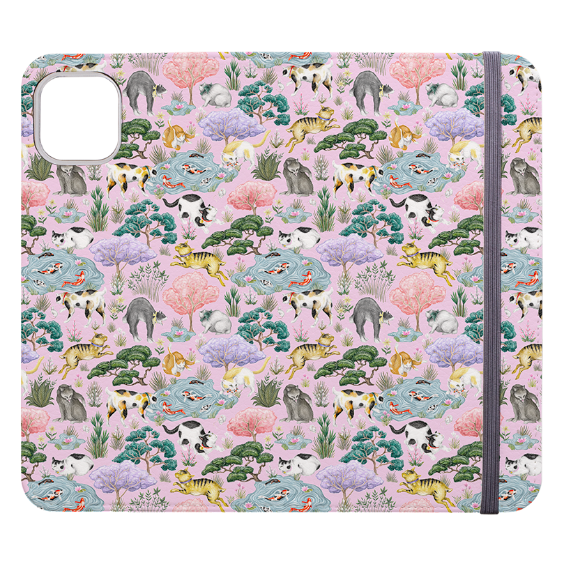 Cat Garden Wallet Case By Catherine Rowe