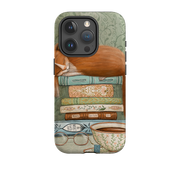 iPhone Tough Case - Cat and Books By Maja Lindberg