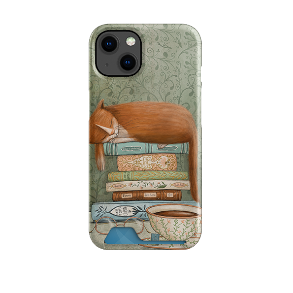 Cat and Books By Maja Lindberg Case and Card Case