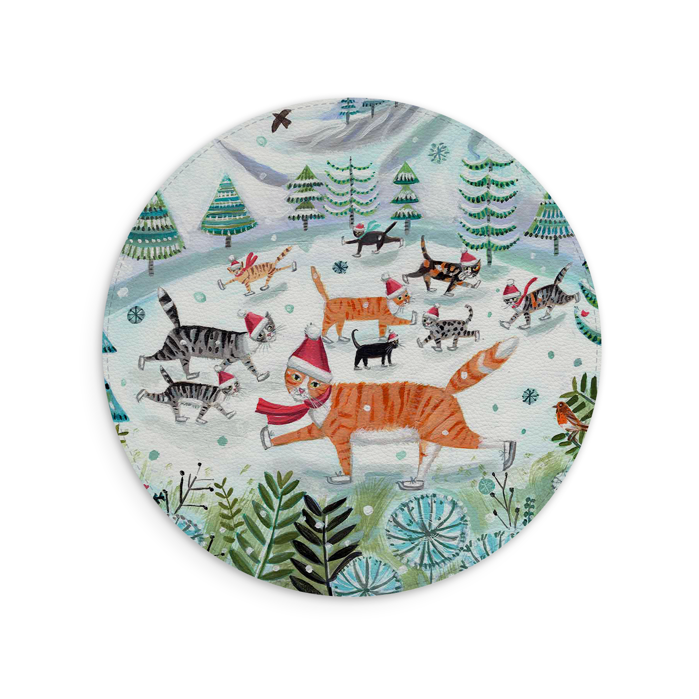 Cats On Ice Mouse Mat By Mary Stubberfield