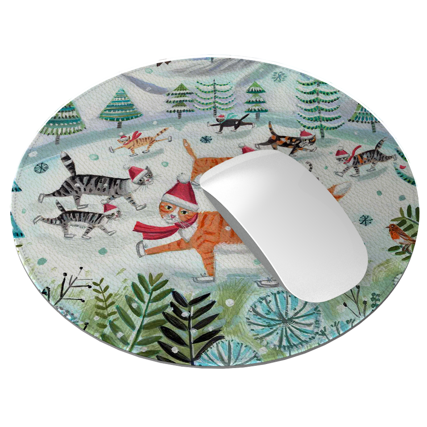 Cats On Ice Mouse Mat By Mary Stubberfield