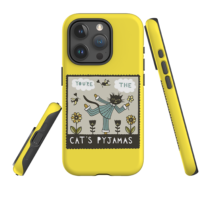 iPhone Tough Case - Cats Pyjamas Yellow By Suzy Taylor