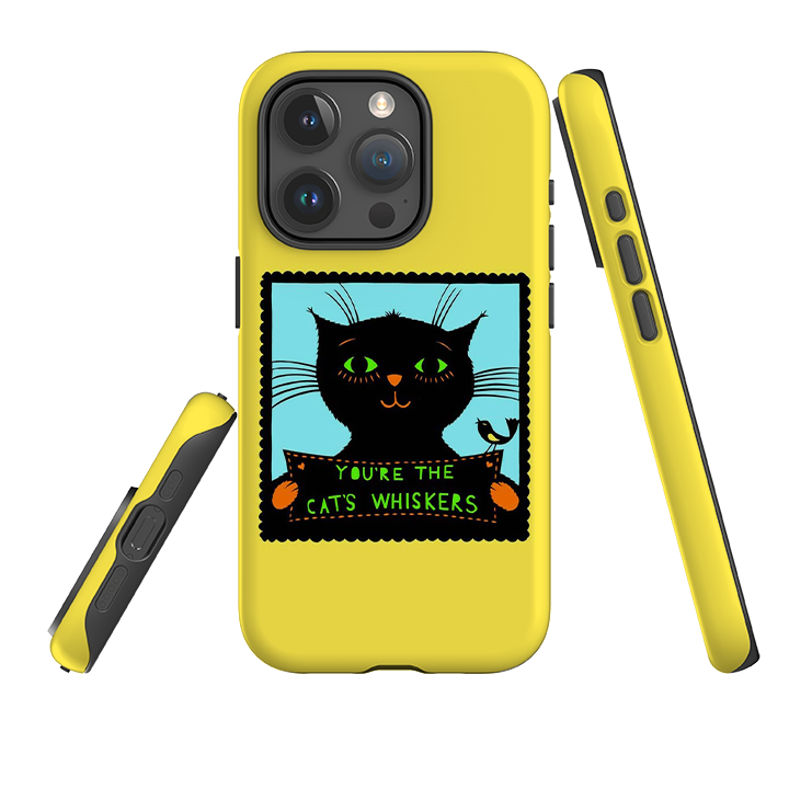iPhone Tough Case - Cats Whiskers Yellow By Suzy Taylor