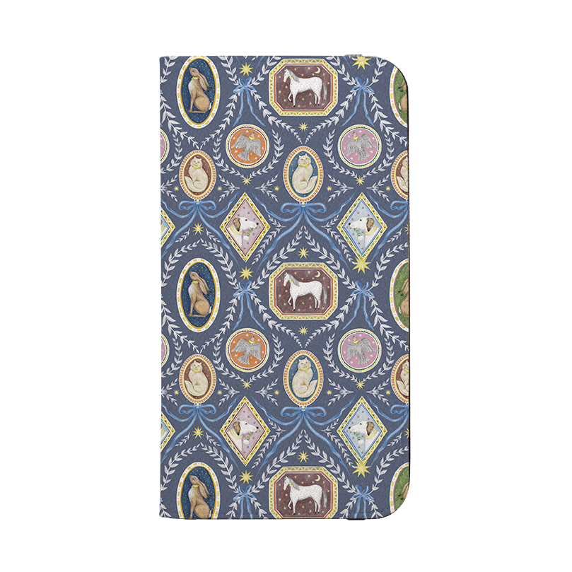 Charleston Dusk Blue Wallet Case By Catherine Rowe