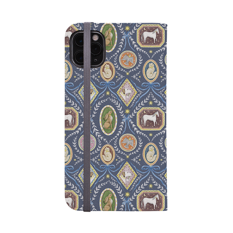 Charleston Dusk Blue Wallet Case By Catherine Rowe