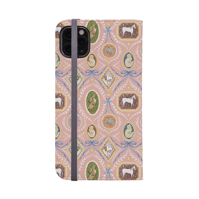 Charleston Peach Pink Wallet Case By Catherine Rowe
