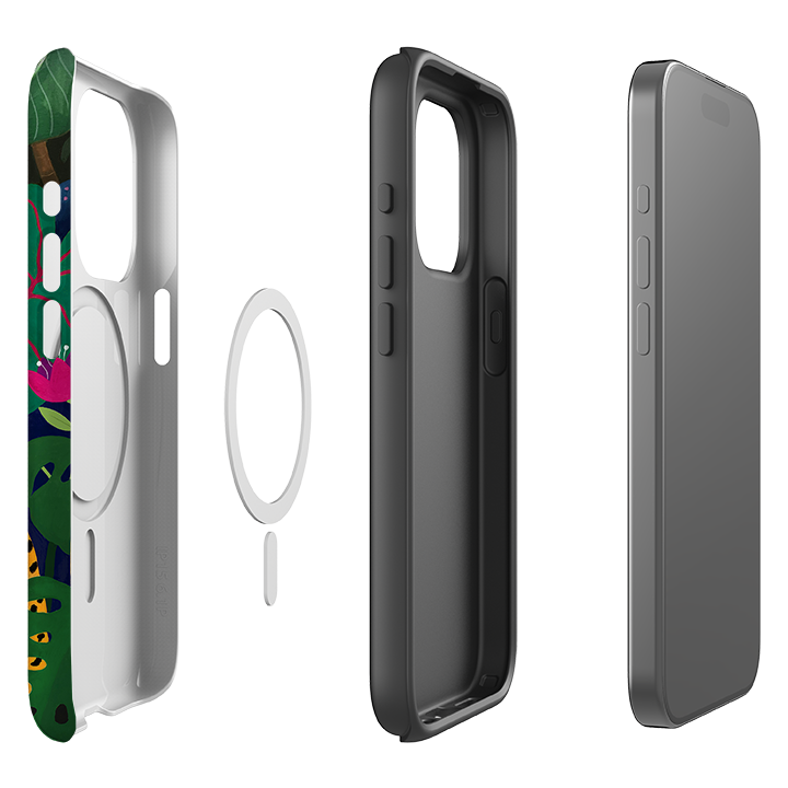 iPhone MagSafe Tough Case - Cheetah and Monstera By Bex Parkin
