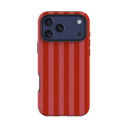 iPhone Tough Case - Cherry Red & Pink Stripe