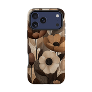iPhone Tough Case - Chocolate Woodgrain Floral