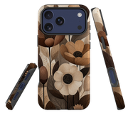iPhone MagSafe Tough Case - Chocolate Woodgrain Floral