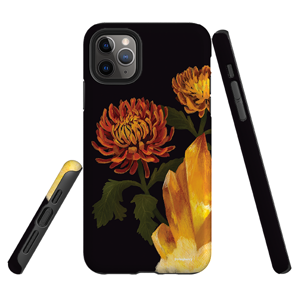 iPhone Tough Case - Chrysanthemum Citrine By Anna Stead