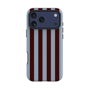 iPhone Tough Case - Claret & Sky Blue Stripe