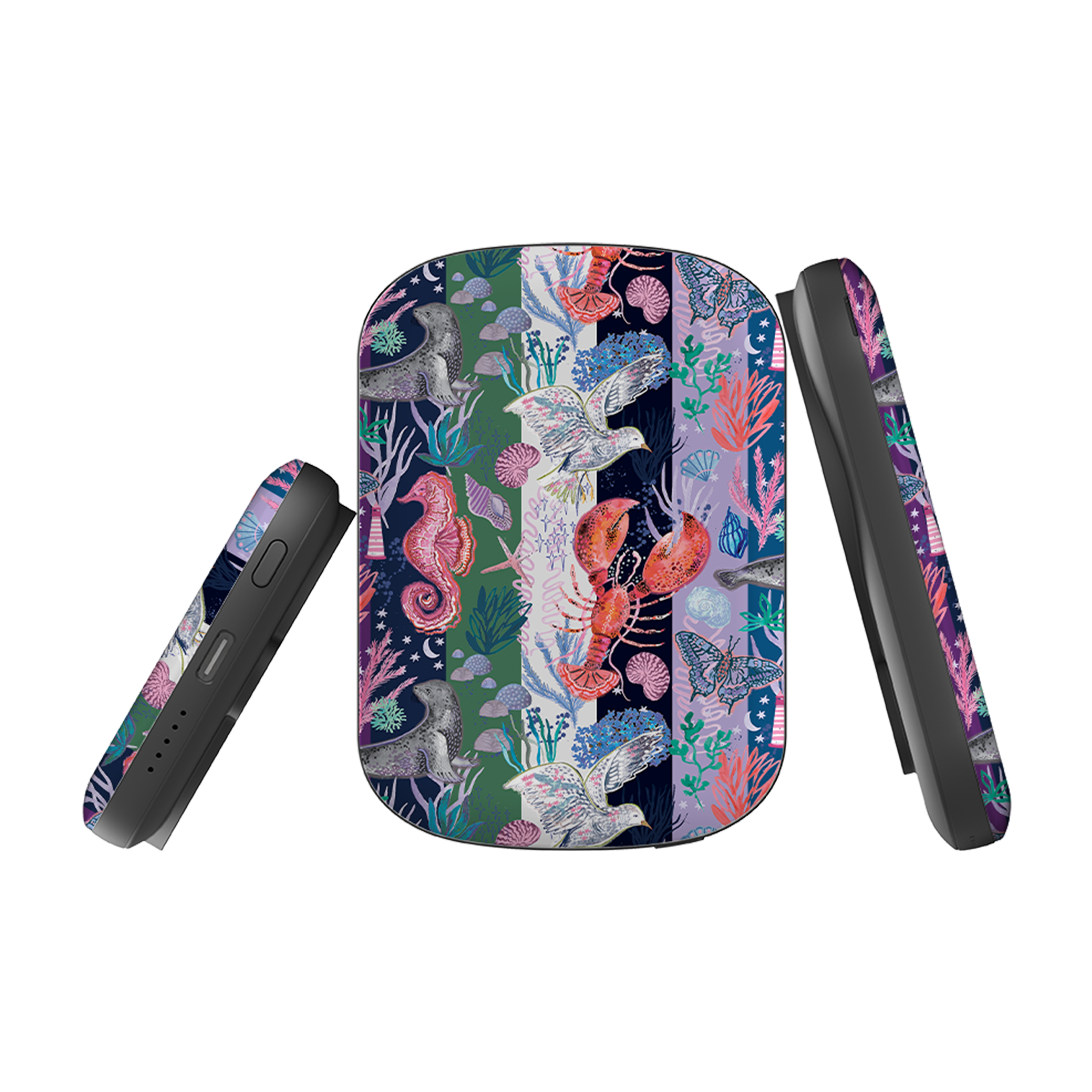 MagSafe Power Bank - Coastal Calling Stripe I By Emma Frances Grant