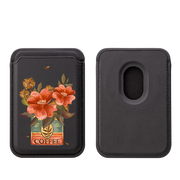 Coffee Floral MagSafe Wallet- Black