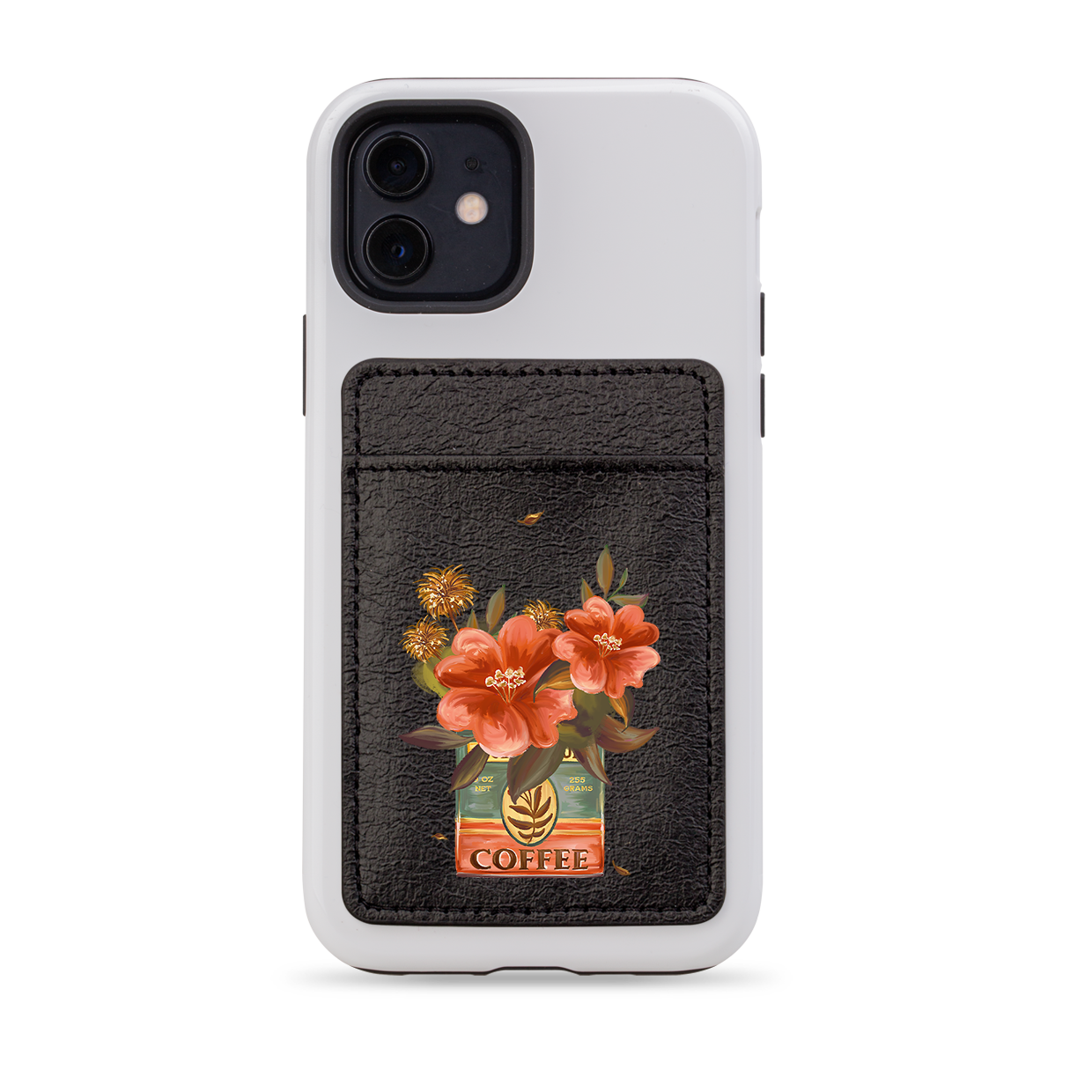 Coffee Floral MagSafe Wallet- Black