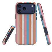 iPhone MagSafe Tough Case - Coral Pink Stripe