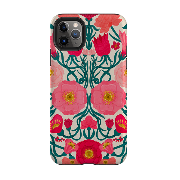 iPhone Tough Case - Cream Flora By Nina Pace