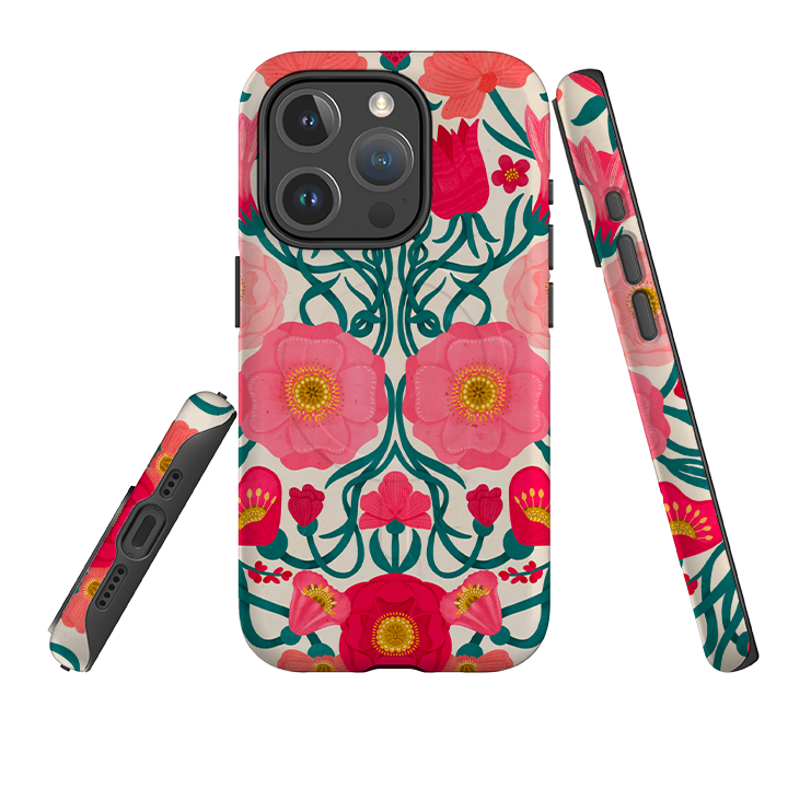 iPhone MagSafe Tough Case -  Cream Flora By Nina Pace