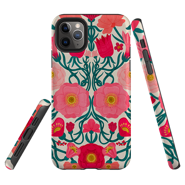 iPhone Tough Case - Cream Flora By Nina Pace
