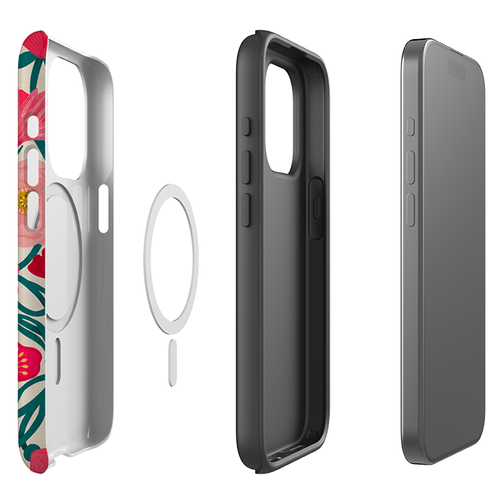 iPhone MagSafe Tough Case -  Cream Flora By Nina Pace
