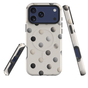 iPhone MagSafe Tough Case - Cream & Grey Polka Dot