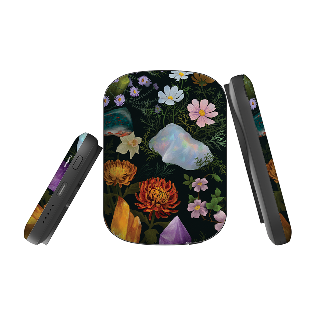 MagSafe Power Bank - Crystal Flowers By Anna Stead