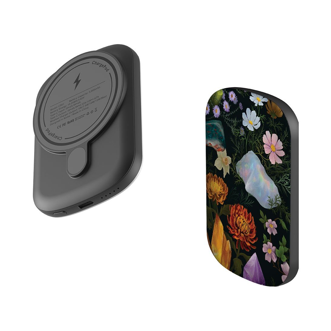 MagSafe Power Bank - Crystal Flowers By Anna Stead