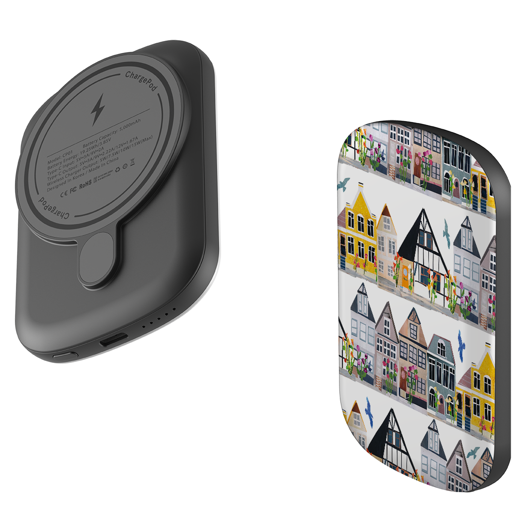 MagSafe Power Bank - Danish Houses By Tracey English