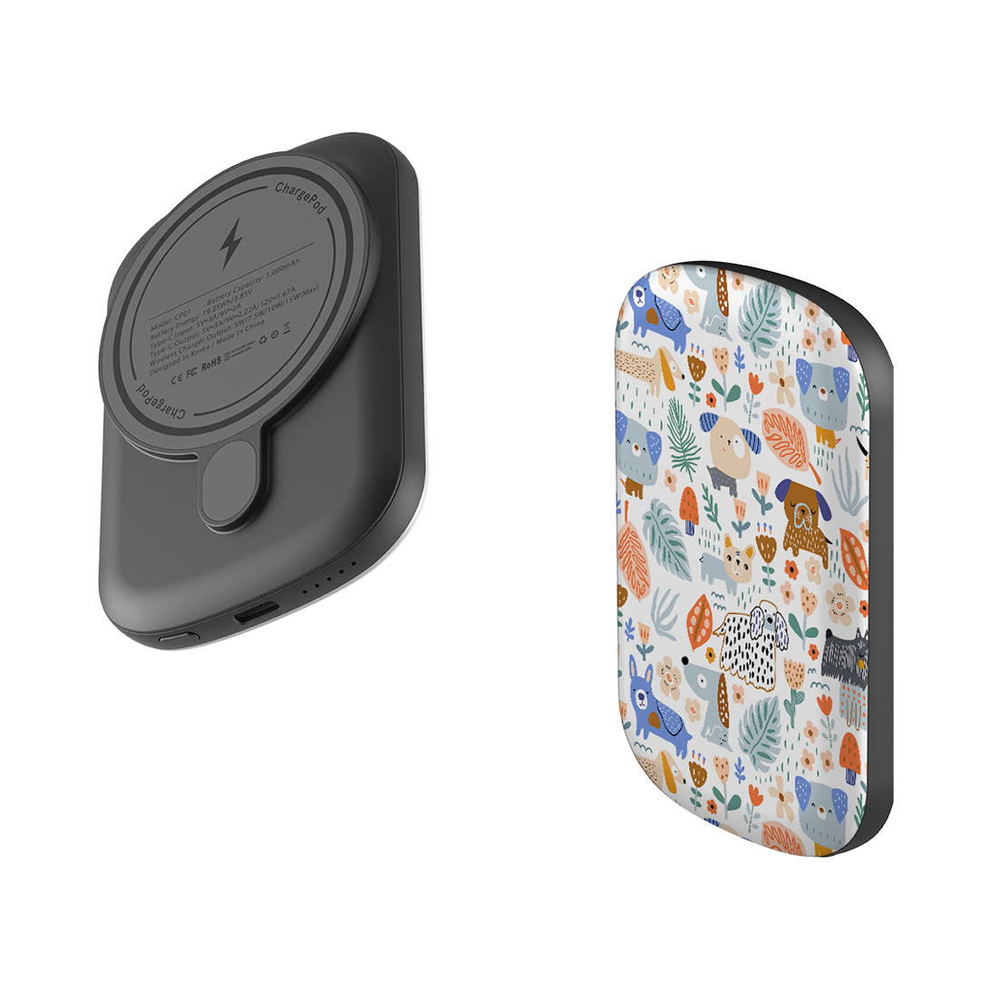 MagSafe Power Bank - Dog Floral Pattern