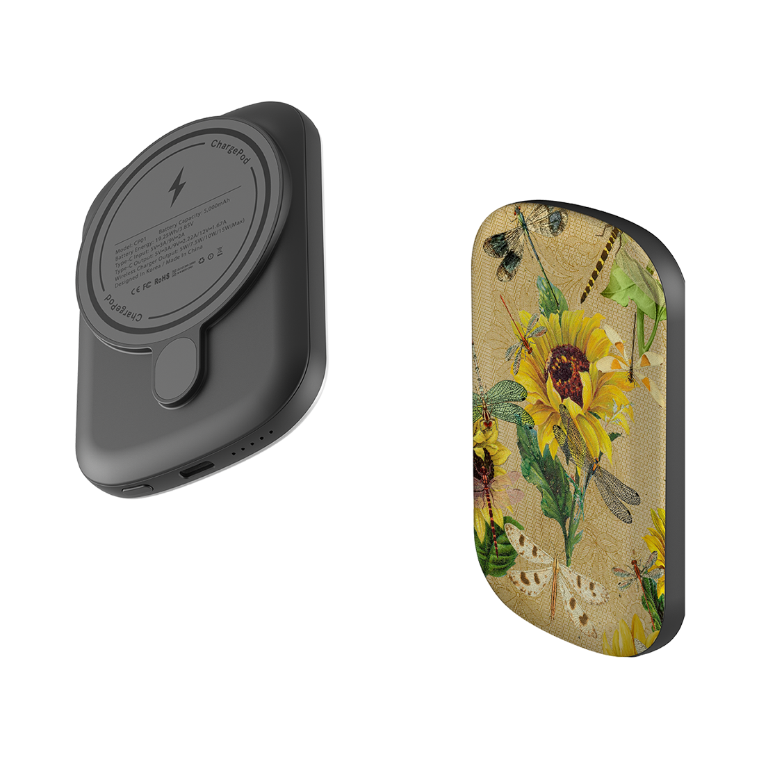 MagSafe Power Bank - Dragonflies and Sunflowers