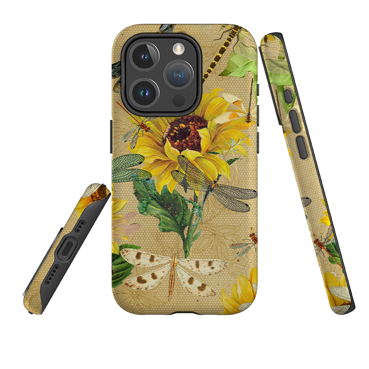 iPhone MagSafe Tough Case - Drangonflies and Sunflowers