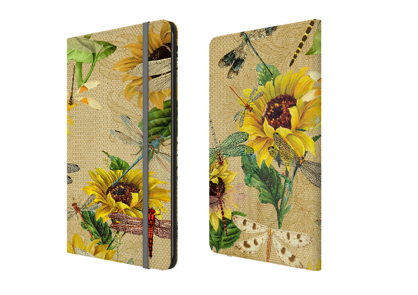 Dragonflies And Sunflower Folio Notebook