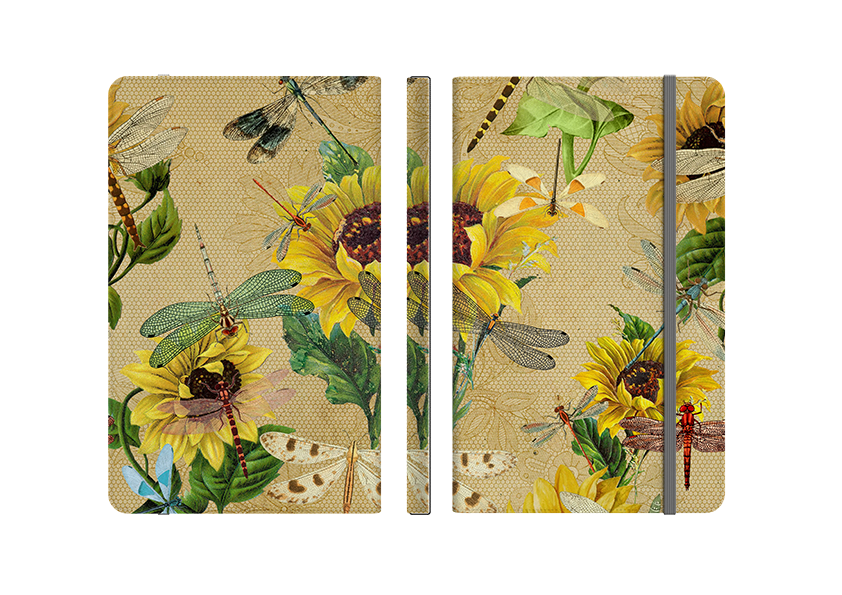 Dragonflies And Sunflower Folio Notebook