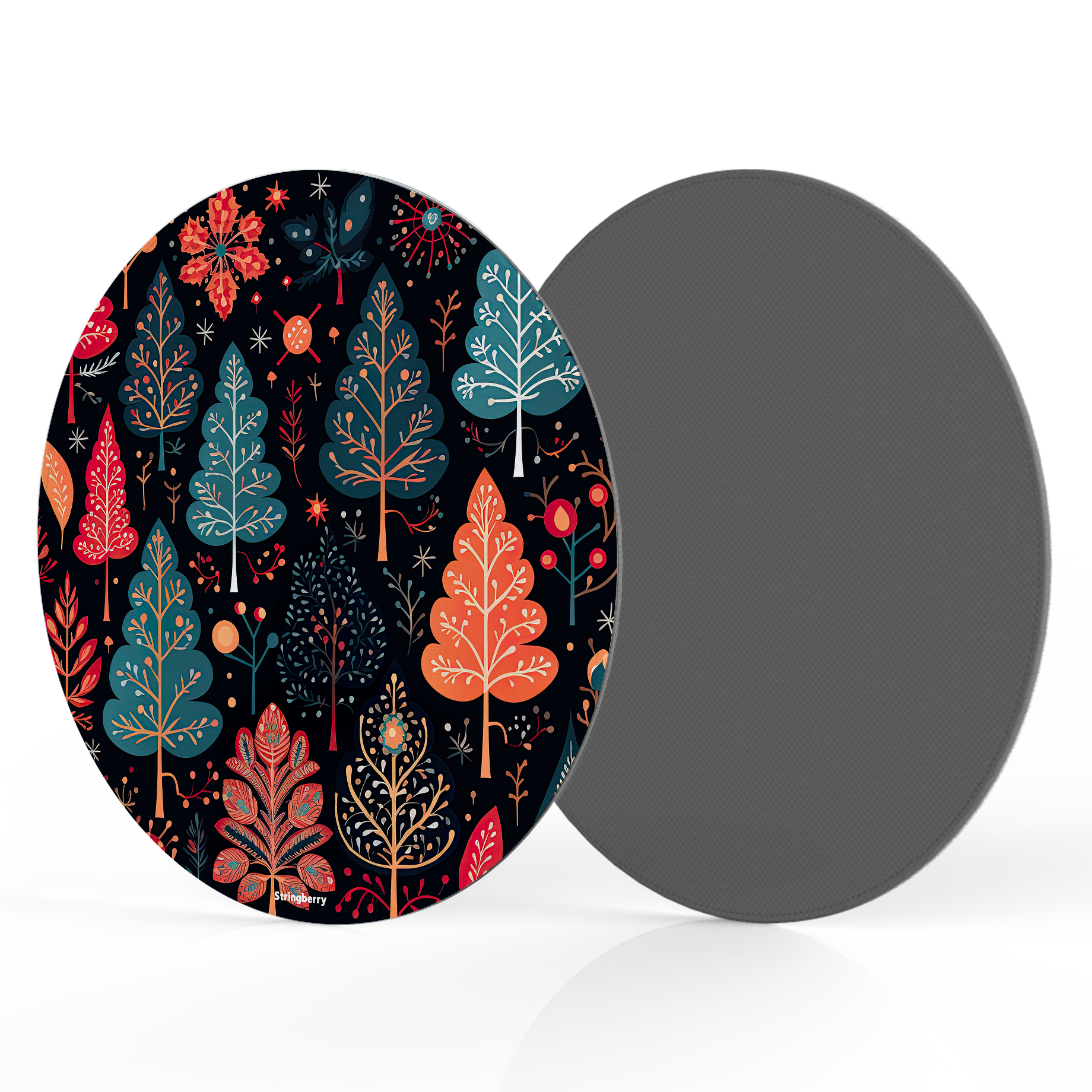 Dark Winter Forest Vegan Leather Mouse Mat