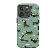 iPhone Tough Case - Dash Dogs Green By Katherine Quinn