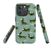 iPhone MagSafe Tough Case -  Dash Dogs Green By Katherine Quinn