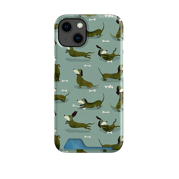 Dash Dogs Green By Katherine Quinn Case and Card Case