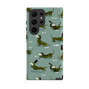 Samsung Tough Case - Dash Dogs Green By Katherine Quinn