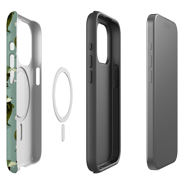 iPhone MagSafe Tough Case -  Dash Dogs Green By Katherine Quinn